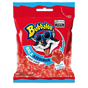 Bala Macia Bubbaloo Patinhas Morango Azedinha - Embalagem com 82,5G
