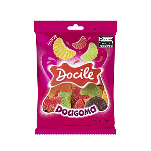 Bala de Goma Docile Gomos Sortida - Embalagem com 190G