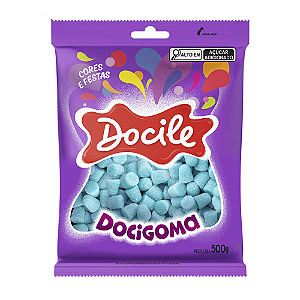 Bala de Goma Mini Docile Azul - Embalagem com 500G