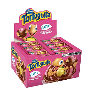Chocolate Tortuguita Sabor Morango - Embalagem com 372G