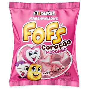 Marshmallow Florestal Coração Sabor Morango - Embalagem com 220G