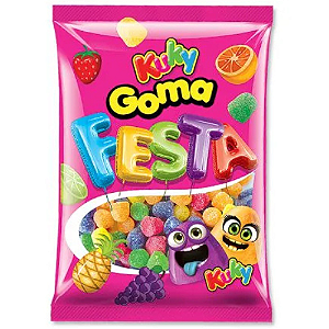 Bala de Goma Kuky Festa Sortida - Embalagem com 1KG