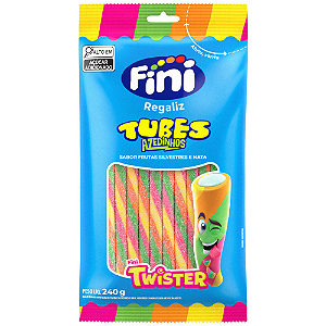 Gelatina Fini Tubes Azedinho Twister - Embalagem com 80G