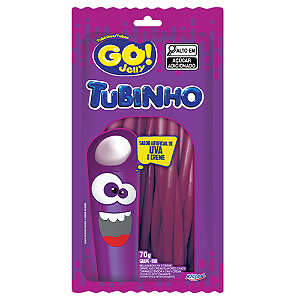 Gelatina Go Jelly Tubinho Sabor Uva - Embalagem com 70G