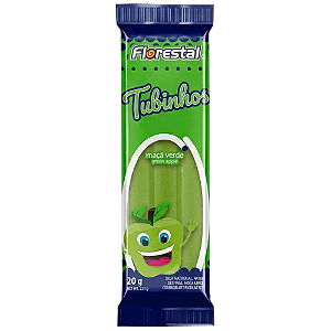 Bala Mastigável Tubinhos Florestal Maçã Verde - Embalagem com 20G