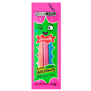 Gelatina Docile Canudinho Super Azedinho - Embalagem com 15G