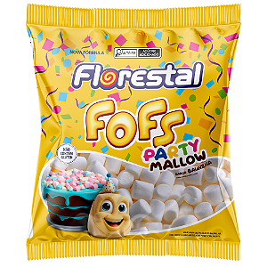 Marshmallow Florestal Fofs Party Mallow Branco - Embalagem com 250G