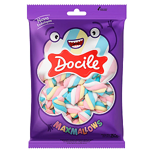 Marshmallow Docile Twist Colorido - Embalagem com 220G