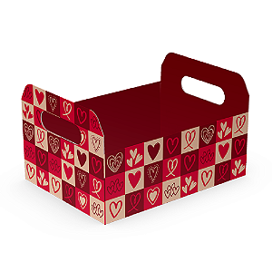 Cesta Caixote G Corações