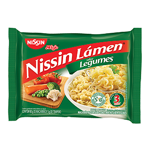 Macarrão Instantâneo Nissin Sabor Legumes - Embalagem com 85G