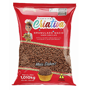 Granulado Macio Ki-Kakau Criativa Sabor Chocolate - Embalagem com 1,01KG