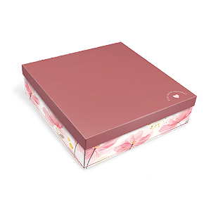 Caixa Quadrada com Estampa Floral