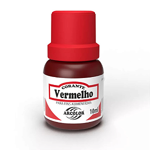 Corante Líquido Alimentício Vermelho - Embalagem com 10ML