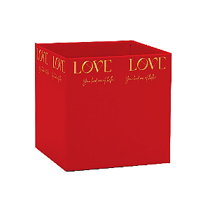 Cachepot Paper Pote Quadrado New Love Vermelho G