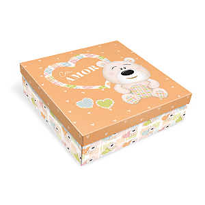 Caixa Quadrada Estampa Urso
