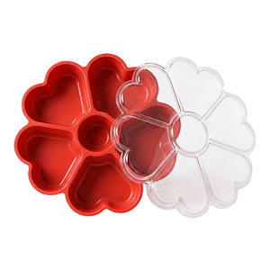 Fondue Box Flor de Corações Petisqueira Vermelho Sólido