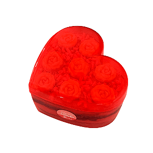 Cake Box Coração Vermelho Transparente com Tampa 750ML