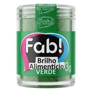 Brilho Alimentício Fab! Verde - Embalagem com 3G