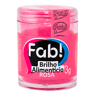 Brilho Alimentício Fab! Rosa - Embalagem com 3G