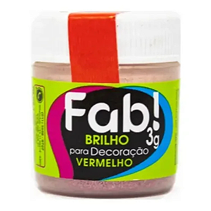 Brilho Para Decoração Fab! Vermelho - Embalagem com 3G