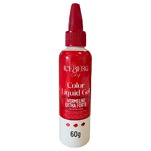 Corante Liquid Gel Iceberg Vermelho Extra Forte - Embalagem com 60G