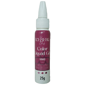 Corante Liquid Gel Iceberg Vinho - Embalagem com 25G