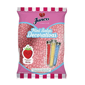Mini Bala Junco Sabor Morango - Embalagem com 400G
