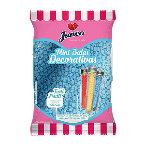 Mini Bala Junco Sabor Tutti - Frutti - Embalagem com 400G