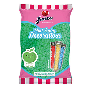 Mini Bala Junco Sabor Maçã Verde - Embalagem com 400G