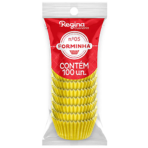 Forminha Papel Regina Nº 05 Amarela Candy - Embalagem com 100 UN