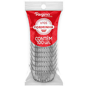 Forminha Laminada Regina Nº 05 Prata - Embalagem com 50 UN