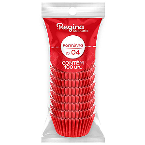 Forminha Papel Regina Nº 04 Vermelha - Embalagem com 100 UN
