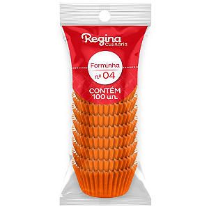 Forminha Papel Regina Nº 04 Laranja - Embalagem com 100 UN