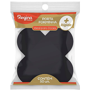 Forminha 4 Pétalas Regina Preta - Embalagem com 50 UN