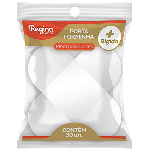 Forminha 4 Pétalas Regina Branca - Embalagem com 50 UN