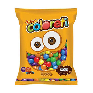 Confete de Chocolate Coloreti Sortido - Embalagem com 500G