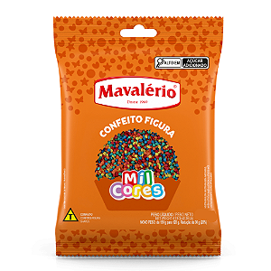 Confeito Mil Cores Figuras Mini Confete - Embalagem com 50G