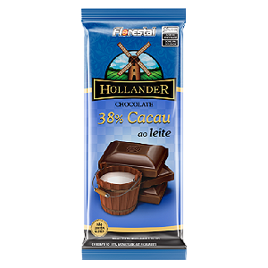 Chocolate ao Leite Florestal Hollander 38% Cacau - Embalagem com 80G