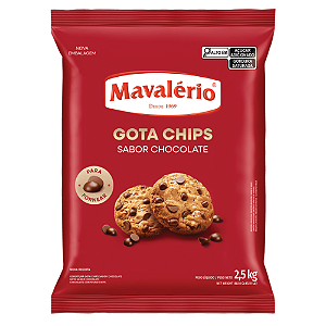 Gota Chips Forneável Mavalério Sabor Chocolate - Embalagem com 1,01KG
