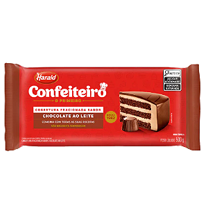Cobertura Barra Confeiteiro Harald Sabor Chocolate Ao Leite - Embalagem com 500G