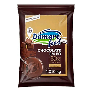 Chocolate em Pó Damare 50% Cacau - Embalagem com 1,010KG