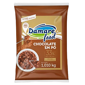 Chocolate em Pó Damare 33% Cacau - Embalagem com 1,010KG