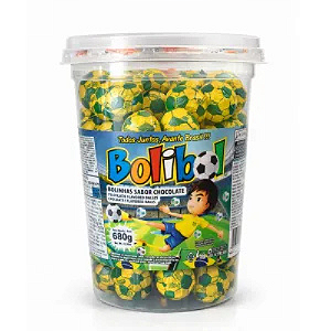 Bolinhas Sabor Chocolate Bolibol Ki-Kakau Ao Leite Verde e Amaela - Embalagem com 680G