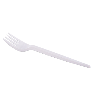Garfo Refeição Prafesta Cor Branco - Embalagem com 50UN