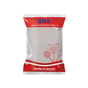 Palitos Para Pirulitos BWB Cristal N°14 - Embalagem com 100 UN