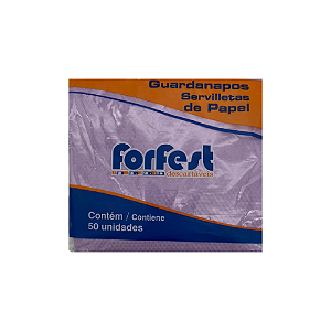 Guardanapo de Papel Forfest Lilás Candy 20X20CM - Embalagem com 50UN