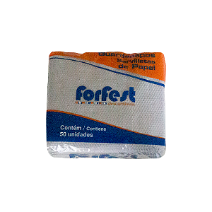 Guardanapo de Papel Forfest Prata 20X20CM - Embalagem com 50UN