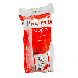 Copo Mini Prafesta Cristal 25ML - Embalagem com 10 UN