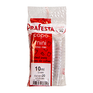Copo Mini Prafesta Cristal 10ML - Embalagem com 20 UN