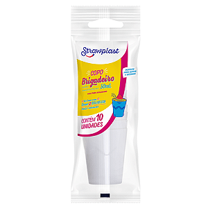 Copo Brigadeiro Strawplast Cor Branco 50ML - Embalagem com 10 UN